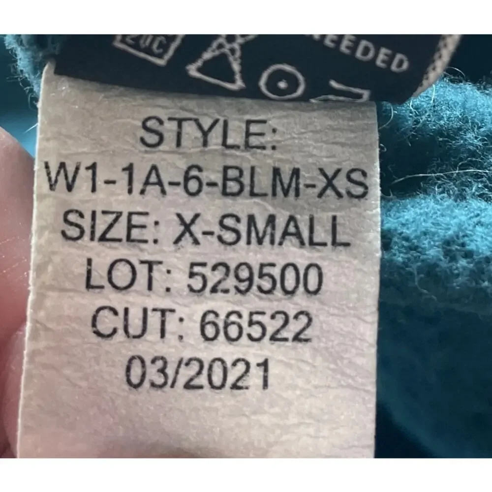 American Giant Sweatshirt Womens XS Green Blue Moto Full Zip Heavyweight Classic